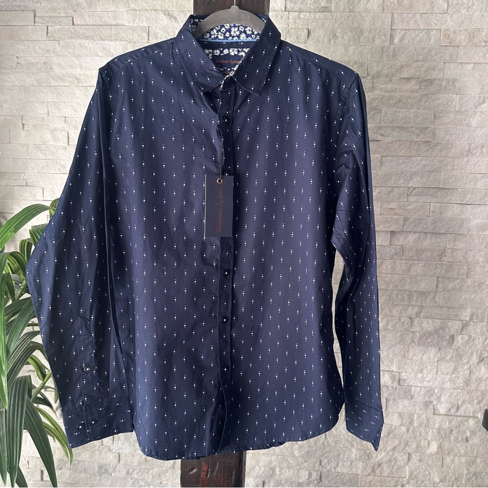 Gentleman’s Outfitters Navy Blue Diamond Dot Size Small New with Tags